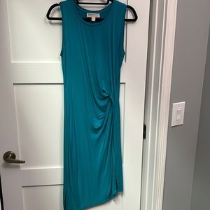 Asymmetrical teal Dress.  Size Medium